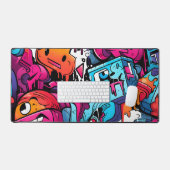 Urban Graffiti Street Art Splash Schreibtischunterlage (Tastatur & Maus)