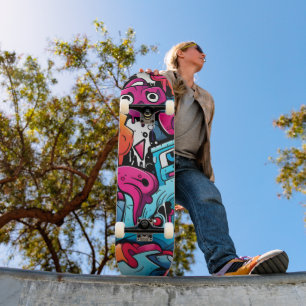 Urban Graffiti Street Art Splash Skateboard