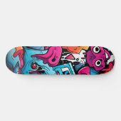 Urban Graffiti Street Art Splash Skateboard (Horizontal)