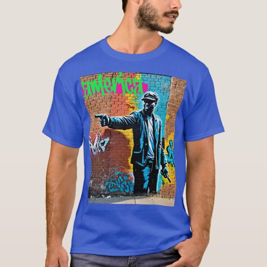 Urban Graffiti Street Art Wall Design T-Shirt (Vorderseite)
