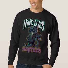 Urban Graffiti Street Cat Nine Lives Hustler Sweatshirt