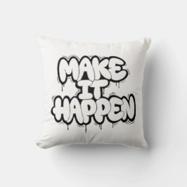 Urban Graffiti Text Art Throw Pillow Kissen