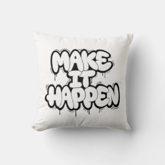 Urban Graffiti Text Art Throw Pillow Kissen