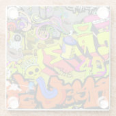 Urban Graffiti: Vintage Kunstmauer Glasuntersetzer (Rückseite)