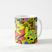 Urban Graffiti: Vintage Kunstmauer Kaffeetasse (VorderseiteRechts)