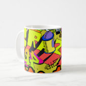 Urban Graffiti: Vintage Kunstmauer Kaffeetasse (Vorderseite Links)