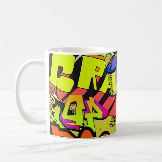 Urban Graffiti: Vintage Kunstmauer Kaffeetasse (Links)