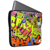 Urban Graffiti: Vintage Kunstmauer Laptopschutzhülle (Vorne Rechts)