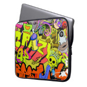 Urban Graffiti: Vintage Kunstmauer Laptopschutzhülle (Vorderseite Links)