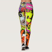 Urban Graffiti: Vintage Kunstmauer Leggings (Rückseite)