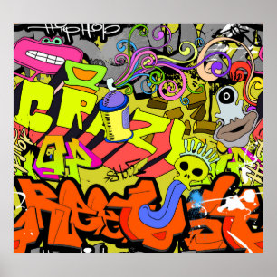 Urban Graffiti: Vintage Kunstmauer Poster