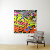 Urban Graffiti: Vintage Kunstmauer Wandteppich (Beispiel)