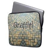 Urban Gray and Yellow Brick Anpassbar Laptopschutzhülle (Vorderseite Links)