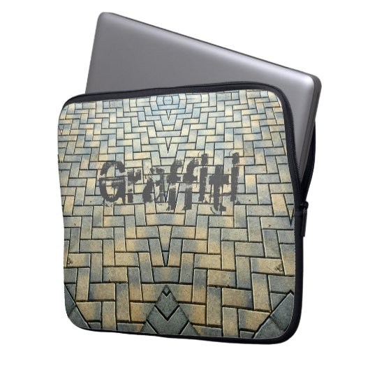 Urban Gray and Yellow Brick Anpassbar Laptopschutzhülle (Vorderseite Links)