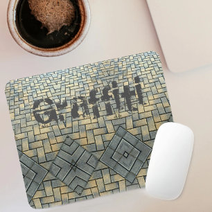 Urban Gray and Yellow Brick Anpassbar Mousepad