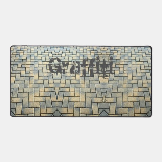 Urban Gray and Yellow Brick Anpassbar Schreibtischunterlage (Vorderseite)