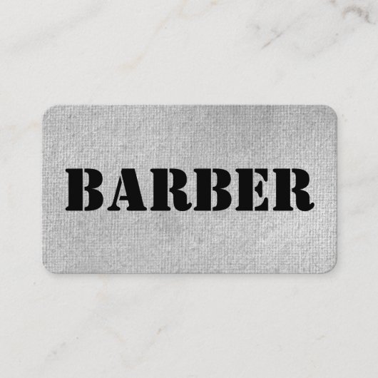 Urban Gray Barber Business Card Visitenkarte (Vorderseite)