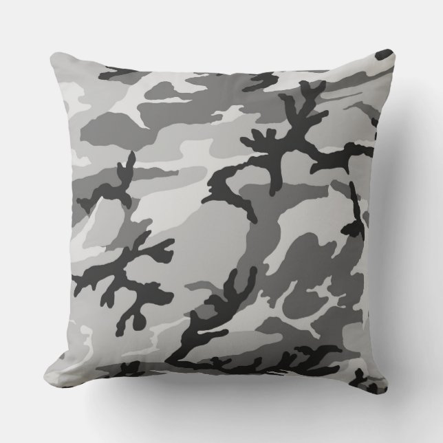 Urban Gray Camouflage Pillow Kissen (Vorderseite)