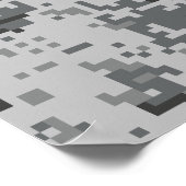 Urban Gray Pixel Camouflage Muster Poster (Ecke)