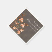 Urban Gray Rustic Burnt Orange Hochzeit im Herbst Serviette (Ecke)