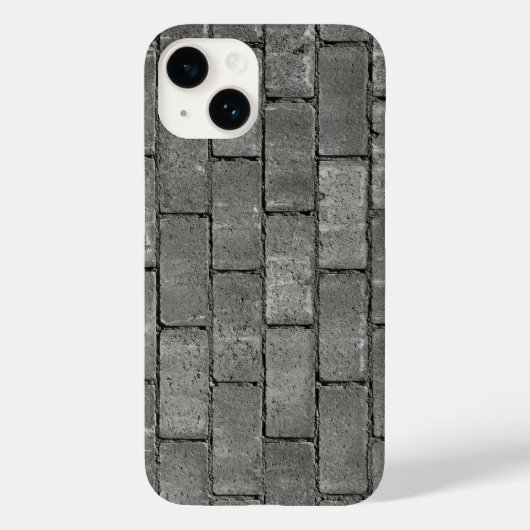 Urban Grey Brick Pavement Texture iPhone Case (Rückseite)