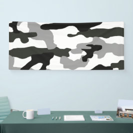 Urban Grey Camouflage Nr. 15 Print Banner