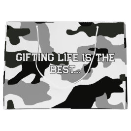 Urban Grey Camouflage Nr. 15 Print Große Geschenktüte