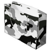 Urban Grey Camouflage Nr. 15 Print Große Geschenktüte (Rückseite Schrägansicht)