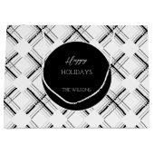 Urban Grey Tartan Muster mit schwarzer Geometrie Große Geschenktüte (Vorderseite)