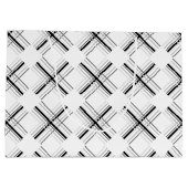 Urban Grey Tartan Muster mit schwarzer Geometrie Große Geschenktüte (Rückseite)