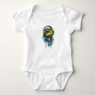 Urban Groove: Bunter Frosch mit Kopfhörern Baby Strampler