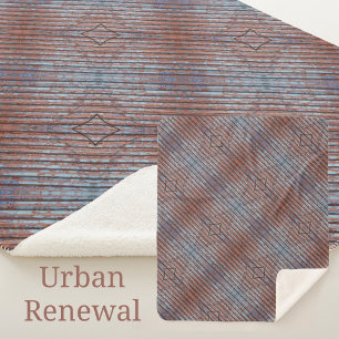 Urban Grunge Blaue Streifen Sherpadecke