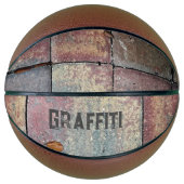 Urban Grunge Checkered Brick Customizable Basketball (Vorderseite)