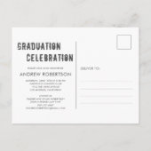 Urban Grunge Foto Abschluss Einladungspostkarte (Rückseite)