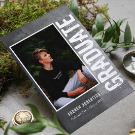 Urban Grunge Foto Abschluss Einladungspostkarte