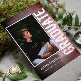 Urban Grunge Foto Abschluss Einladungspostkarte