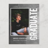 Urban Grunge Foto Abschluss Einladungspostkarte (Vorderseite)