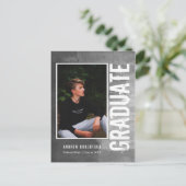 Urban Grunge Foto Abschluss Einladungspostkarte (Stehend Vorderseite)