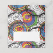 Urban Grunge Graffiti Wirbel Dinner Party Platzkarte (Außenseite Aufgefaltet)