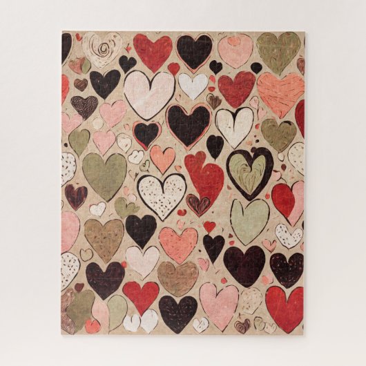 Urban Grunge Hearts Puzzle (Vertikal)