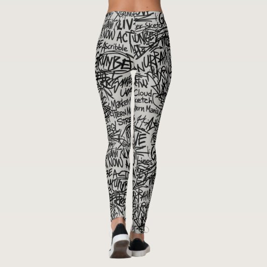 Urban Grunge Scribble  Leggings (Rückseite)