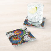 Urban Grunge Wirbel Glasuntersetzer (Schrägansicht)