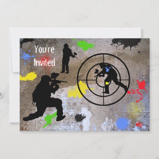 Urban Guerilla Paintball Sie sind eingeladen Einladung (Vorderseite)