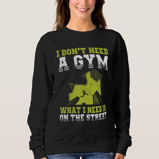 Urban Gymnast Wall Running Design for Traceur Park Sweatshirt (Vorderseite)