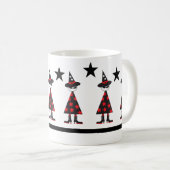 Urban Halloween Hexensternmuster Red Black Kaffeetasse (VorderseiteRechts)