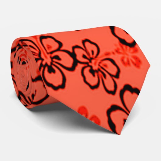 Urban Hawaiian Sunrise Armani Blumenmuster Krawatte (Gerollt)