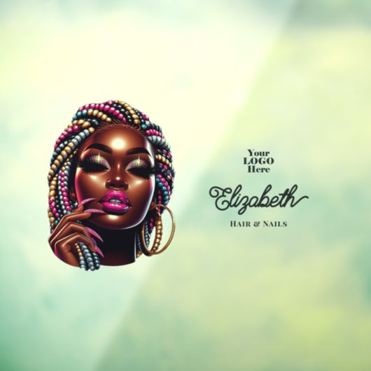 Urban Hip Hop Frauenhaus und Nägel Salon Fensteraufkleber (Blatt 3)