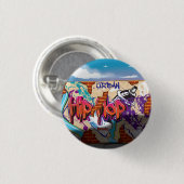 Urban Hip Hop Graffiti Wall. Button (Vorne & Hinten)