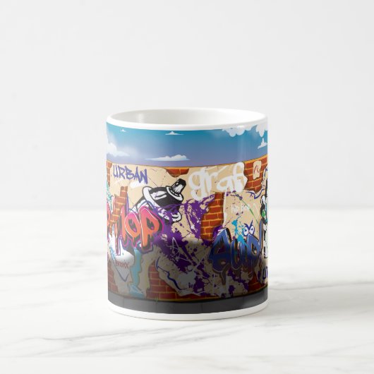 Urban Hip Hop Graffiti Wall. Kaffeetasse (Mittel)