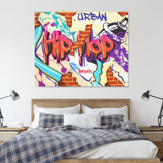 Urban Hip Hop Graffiti Wall. Leinwanddruck (Insitu (Schlafzimmer))